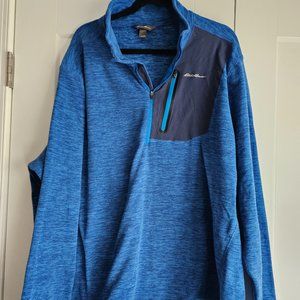 Eddie Bauer Men's Cloud Layer Pro 1/4-Zip Pullover, NWOT, Blue heater, Mens XXL